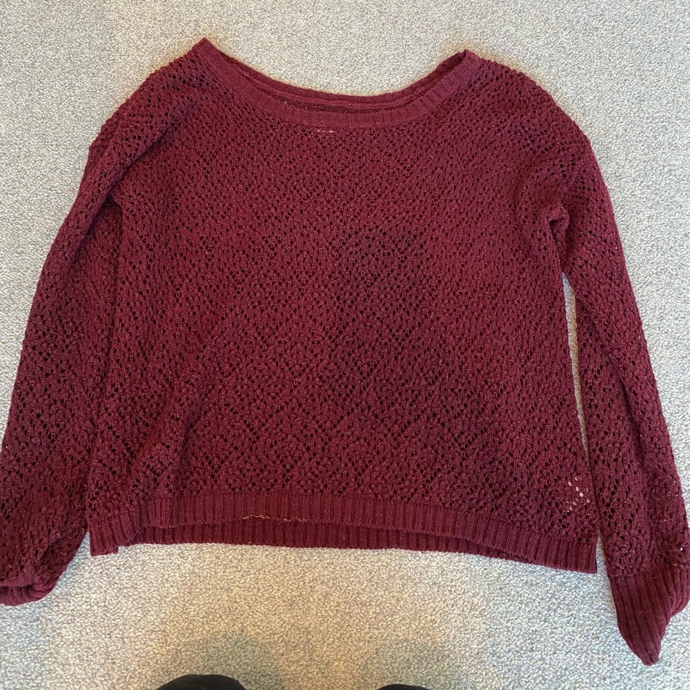 Loose knit, off the shoulder sweater